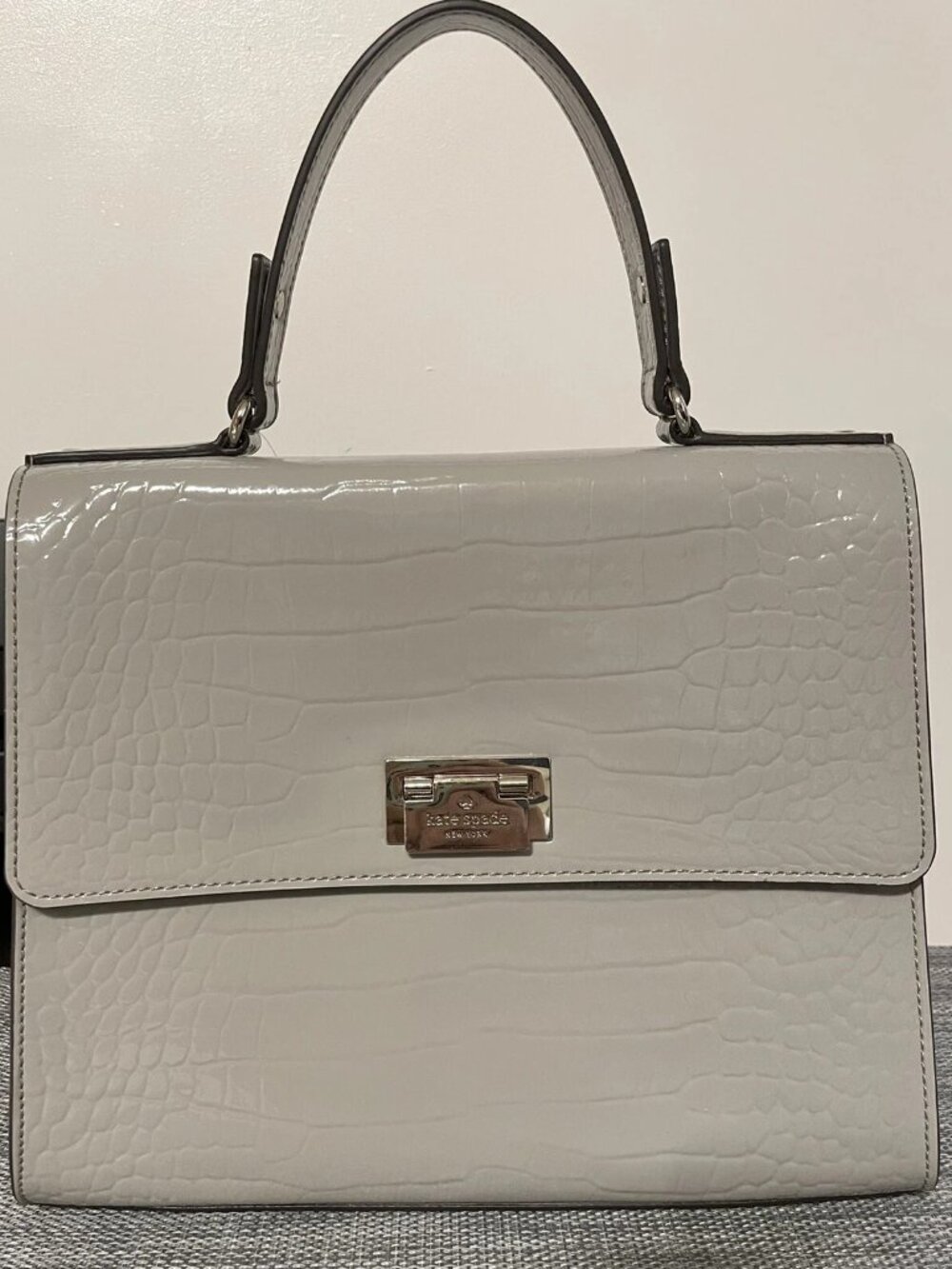Kate Spade Knightsbridge Doris Leather Crocodile Embossed | Gray Taupe